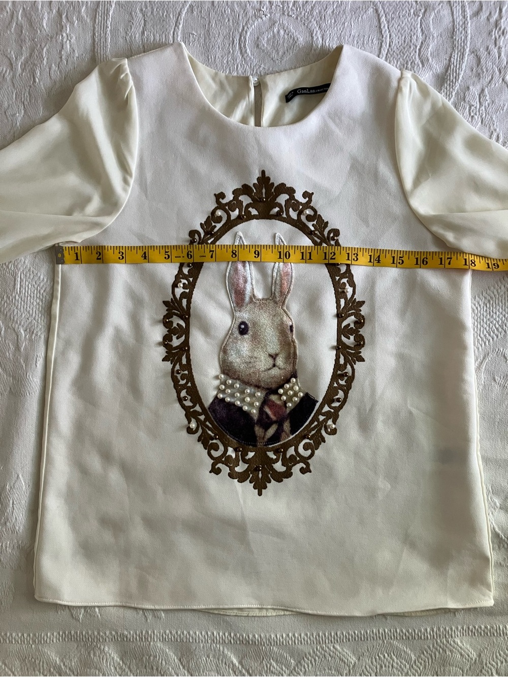 GanLan Collection | Rabbit Print | Blouse | Large - Picture 4 of 9